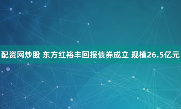 配资网炒股 东方红裕丰回报债券成立 规模26.5亿元
